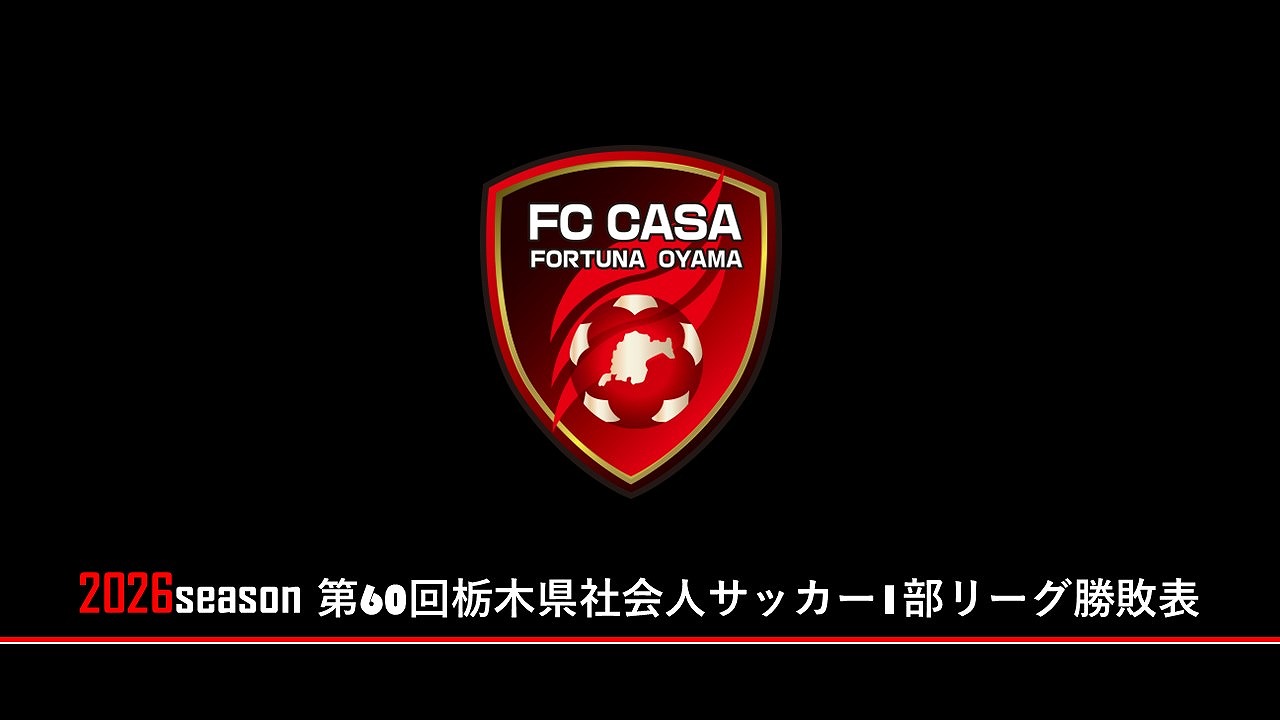 2026年度第60回栃木県社会人サッカー1部リーグ勝敗表